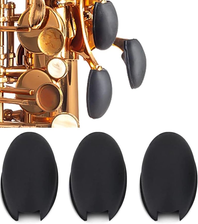 KooingTech 3PCS Saxophone Rubber Thumb Rest, Silicone Thumb Rest Palm Key, Black Saxophone Key Pad for Alto Tenor Soprano Sax Key Pad Accessories - Image 1